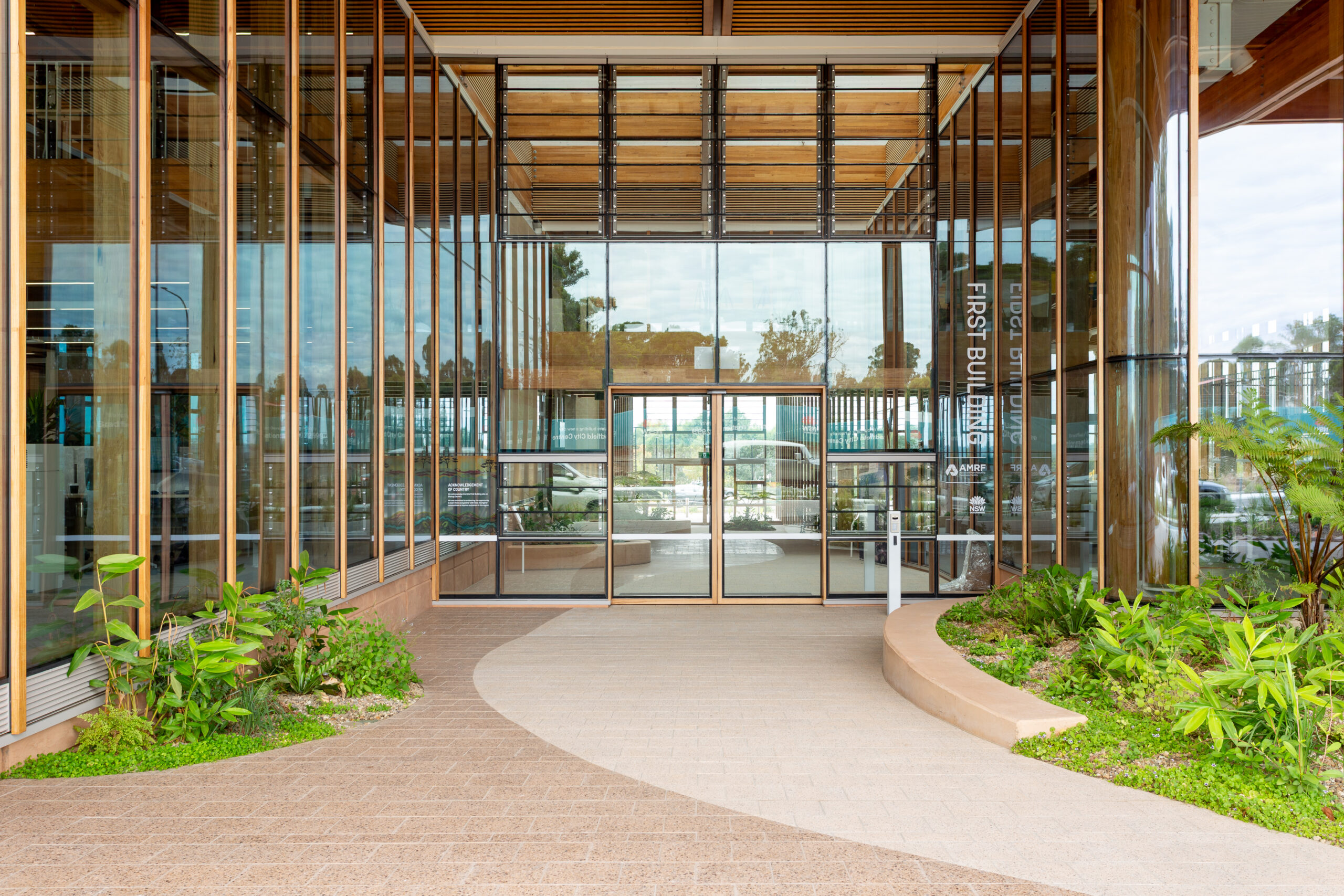 First Building at Bradfield City Centre with EBSA LF550 frameless glass louvres and automated facade systems
