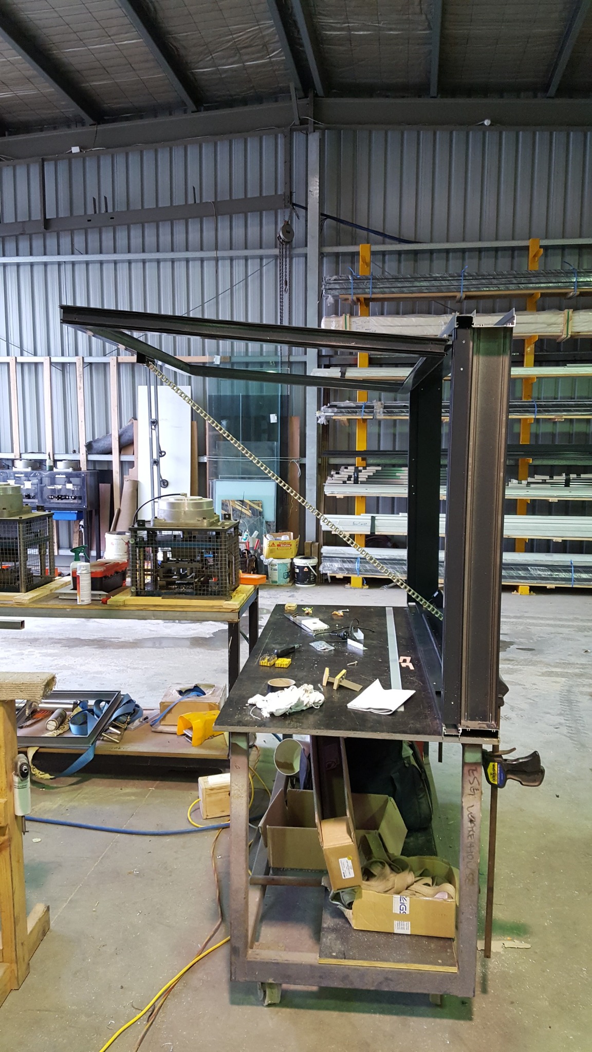 Prototype window being tested with a D+H CDP chain drive before project installation at Sunhill Winery